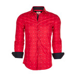 Suslo Couture Anchor Button Down Shirt // Red (XL)