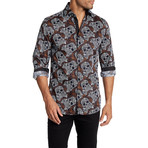 Suslo Couture Skulls Button Down Shirt // Black (S)