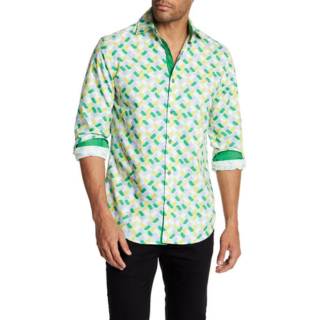 Suslo Couture Abstract Button Down Shirt // Jam (S)