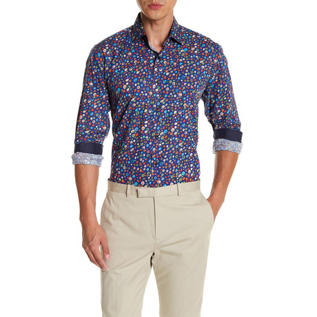 Suslo Couture Paint Dots Button Down Shirt // Black (S)