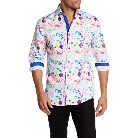 Suslo Couture Paint Splatter Button Down Shirt // Paint (S)