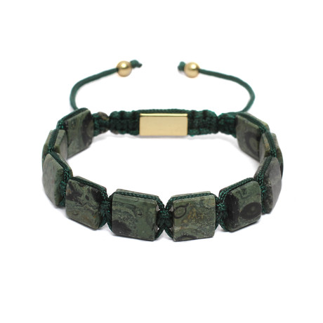 Classic Flat Beaded Bracelet (Green)