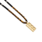 Fleur De Lis Trinity Pendant // Yellow Tiger Eye