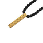 Cross Hatch Gold Pendant // Yellow Gold