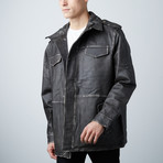 Distressed Field Jacket // Antique Black (3X)