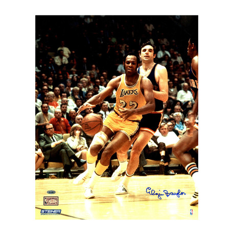 Elgin Baylor Signed Metallic Photo