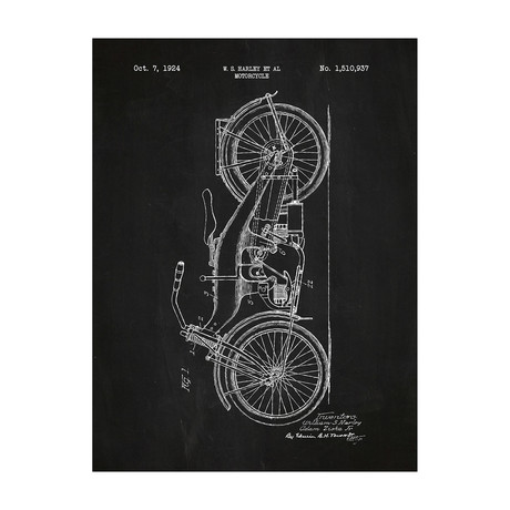 Harley Davidson Motorcycle // 1924 (Blue Grid)