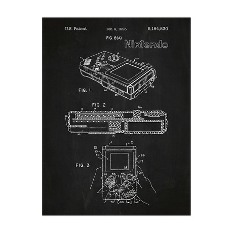Nintendo Gameboy // 1993 (11"W x 17"H // Blue Grid)