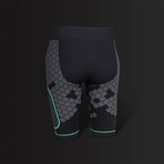 Energy Shorts Unisex Baselayer // Black + Green (L-XL)