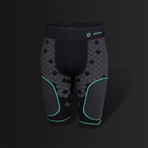 Energy Shorts Unisex Baselayer // Black + Green (L-XL)