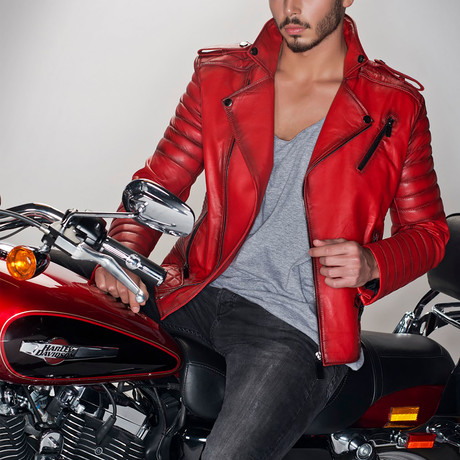 Leather Jacket // Red (XS)