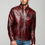 Double Line Jacket // Claret Red (M)