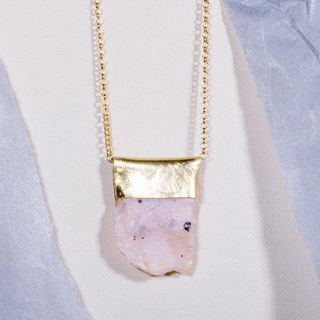 Pink Andean Opal Necklace (Sterling Silver)