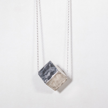 Sterling Silver Cube Necklace