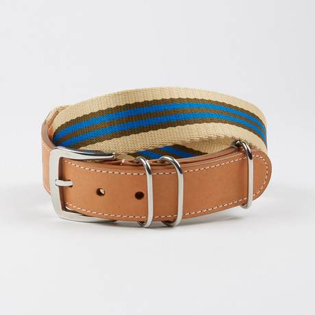 Nylon Striped G10 Belt // Khaki + Olive + Red + Blue (32)