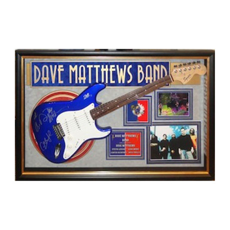 Framed Autographed Guitar Dave Matthews Band // Black Guitar