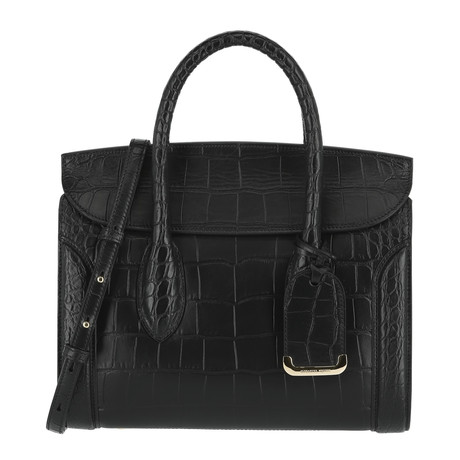 Heroine Shopper 30 // Silky Embossed Handbag // Black