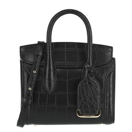 Heroine 21 // Silky Embossed Croc Calf Handbag // Mini // Black