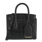Heroine 21 // Silky Embossed Croc Calf Handbag // Mini // Black