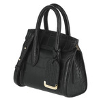 Heroine 21 // Silky Embossed Croc Calf Handbag // Mini // Black
