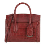 Heroine Shopper 30 // Silky Embossed Croccalf Handbag // Lacqured Red