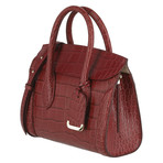 Heroine Shopper 30 // Silky Embossed Croccalf Handbag // Lacqured Red