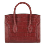 Heroine Shopper 30 // Silky Embossed Croccalf Handbag // Lacqured Red