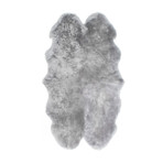 Gray Wool Sheepskin Rug // Quatro