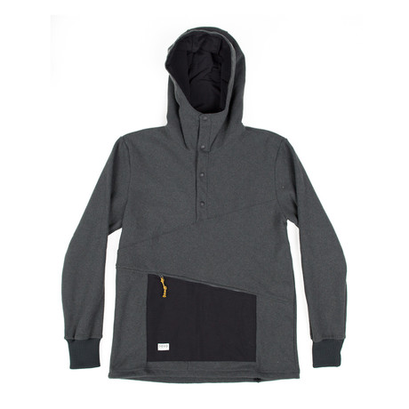 Ropi Snap Hoodie // Pirate Black (S)