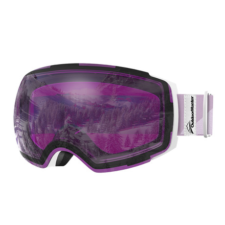 Ski Goggles PRO // White + Purple-Silver