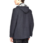 Perry Overcoat // Patterned Dark Blue (L)