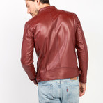 Hagger Leather Jacket // Bordeaux (XS)