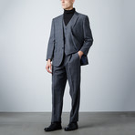 Bresciani // Modern Fit 3 Piece Suit // Windowpane Gray (US: 40R)