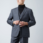 Bresciani // Modern Fit 3 Piece Suit // Windowpane Gray (US: 42S)