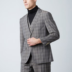 Bresciani // Modern Fit 3 Piece Suit // Checkered Brown (US: 38R)