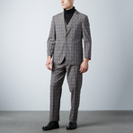 Bresciani // Modern Fit 3 Piece Suit // Checkered Brown (US: 42S)