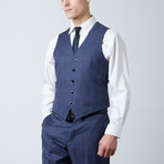 Bresciani // Modern Fit 3 Piece Suit // Checkered Blue (US: 42S)