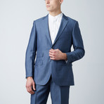 Bresciani // Modern Fit Suit // Herringbone Light Blue (US: 42S)