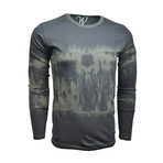 Ultra Soft Suede Semi-Fitted Long-Sleeve Crew // Distressed Army Green (L)