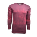 Ultra Soft Suede Semi-Fitted Long-Sleeve Crew // Distressed Cardinal (S)