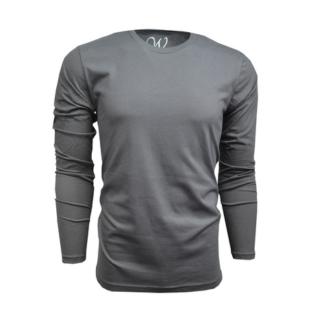 Ultra Soft Suede Semi-Fitted Long-Sleeve Crew // Charcoal (2XL)