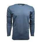 Ultra Soft Suede Semi-Fitted Long-Sleeve Crew // Denim (2XL)