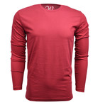 Ultra Soft Suede Semi-Fitted Long-Sleeve Crew // Burgundy (L)