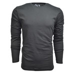 Ultra Soft Suede Semi-Fitted Long-Sleeve Crew // Black (2XL)