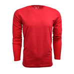 Crew Neck Long-Sleeve Tee // Red (L)