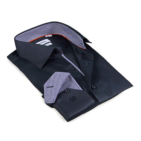 Button-Up Shirt // Charcoal + Navy (XL)