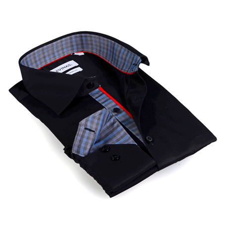 Button-Up Shirt // Black + Charcoal (S)