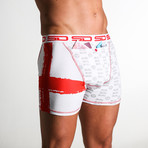 England Boxer Short // White + Red + Gray (S)