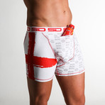 England Boxer Short // White + Red + Gray (S)