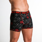 Viking Boxer Short // Black + Gray + Red (S)